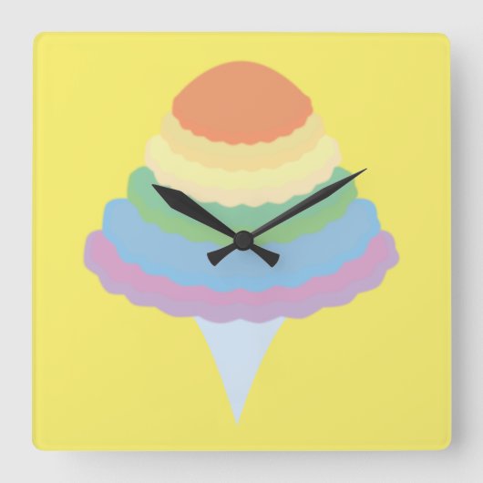 Regenboogwattenstaart vierkante klok (Voorkant)