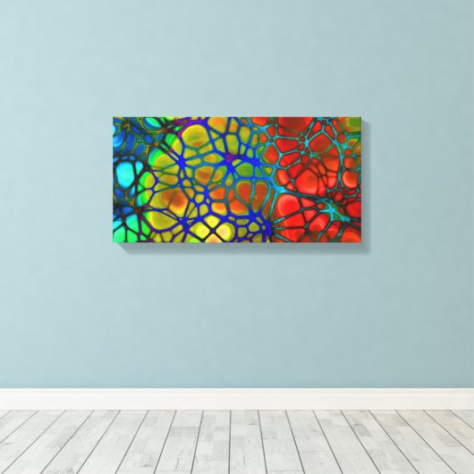 regenboogweb omwikkeld canvas (Insitu (Houten vloer))