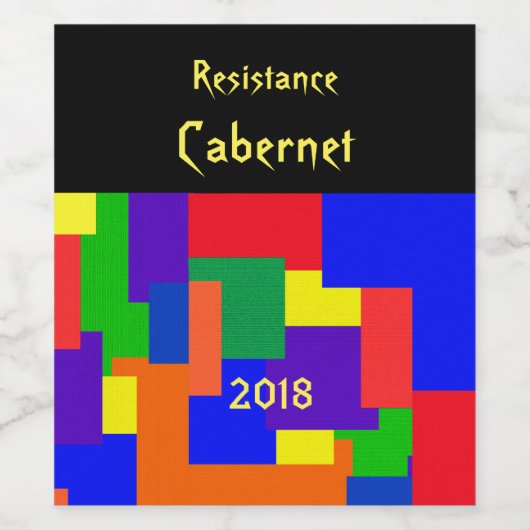 Regenboogweerstand Patchwork Wijnlabel Wijn Etiket (Enkel label)