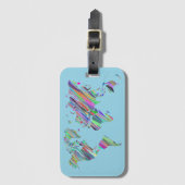 RegenboogWereldkaart Bagagelabel (Voorkant (verticaal))