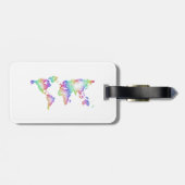 RegenboogWereldkaart Bagagelabel (Achterkant horizontaal)