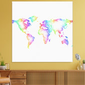 RegenboogWereldkaart Canvas Afdruk (Insitu (Woonkamer))