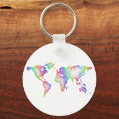 RegenboogWereldkaart Sleutelhanger (Voorkant)