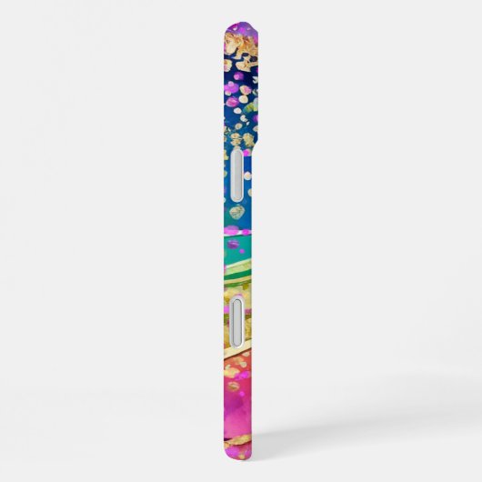 Regenboogwerveling en Confetti iPhone Hoesje (Rechterkant)