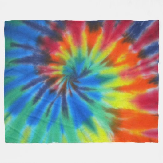 Regenboogwerveling tie kleurstof fleece deken (Voorkant (Horizontaal))