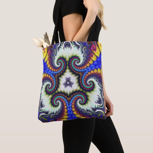 regenboogwervelkolom canvas tas (Dichtbij)