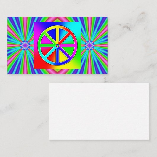 Regenboogwiel (je kunt woorden toevoegen) visitekaartje (Voorkant / Achterkant)