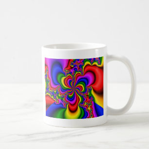 regenboogwielfractale kunst koffiemok