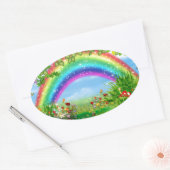 Regenboogwissers Ovale Sticker (Envelop)