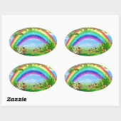 Regenboogwissers Ovale Sticker (Vel)