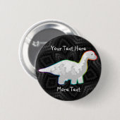 Regenboogwitte Dino-Button Ronde Button 5,7 Cm (Voorkant /achterkant)