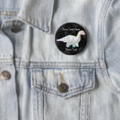 Regenboogwitte Dino-Button Ronde Button 5,7 Cm (In situ)