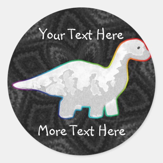 Regenboogwitte dinosaurus Stickers (Voorkant)