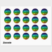 regenboogwolk ronde sticker (Vel)