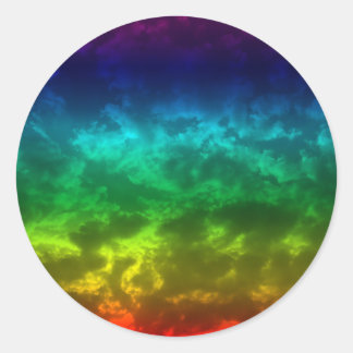 regenboogwolk ronde sticker
