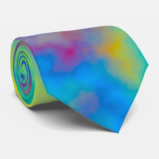 Regenboogwolken 2 stropdas (Opgerold)