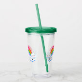 Regenboogwolken Acryltrommel Acryl Drinkbeker (Links)