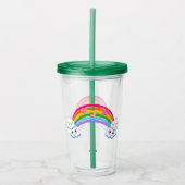 Regenboogwolken Acryltrommel Acryl Drinkbeker (Voorkant)