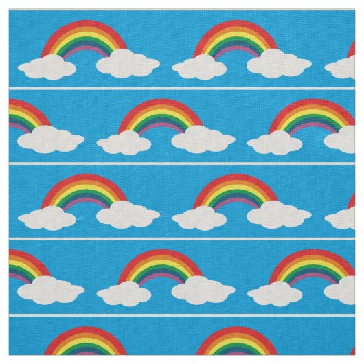 regenboogwolken aqua blue fabric stof (Swatch)