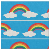 regenboogwolken aqua blue fabric stof (Close Up)