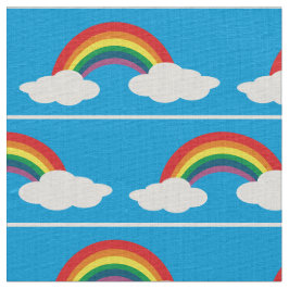 regenboogwolken aqua blue fabric stof