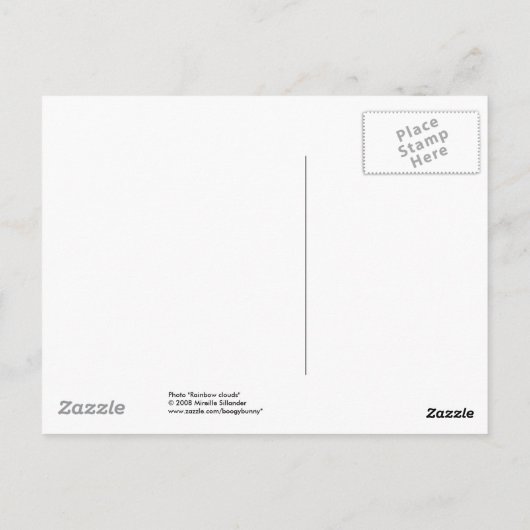 Regenboogwolken Briefkaart (Achterkant)
