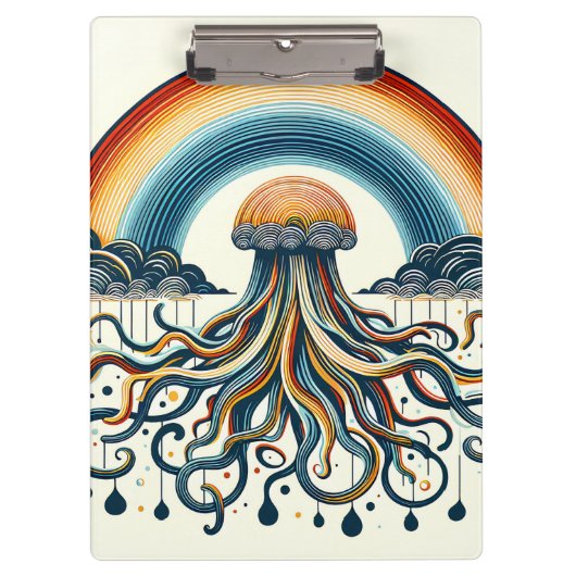 Regenboogwolken en ranken klembord (Voorkant)