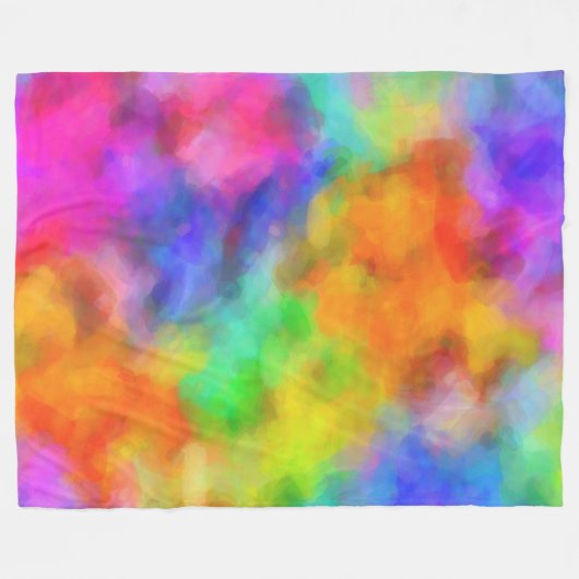 Regenboogwolken Fleece Deken (Voorkant (Horizontaal))