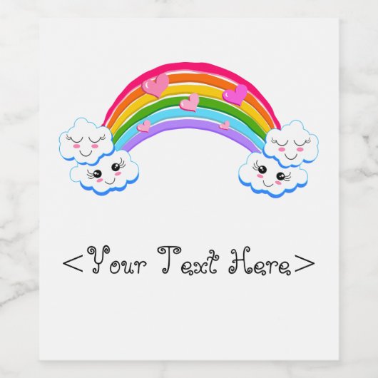 Regenboogwolken Fleslabels Wijn Etiket (Enkel label)