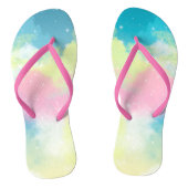 Regenboogwolken met glinsterende sterren teenslippers (Voetbed)