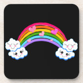 Regenboogwolken Onderzetters met kurk (Voorkant)