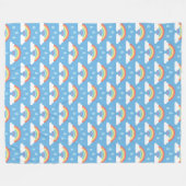 Regenboogwolken op blauw fleece deken (Voorkant (Horizontaal))