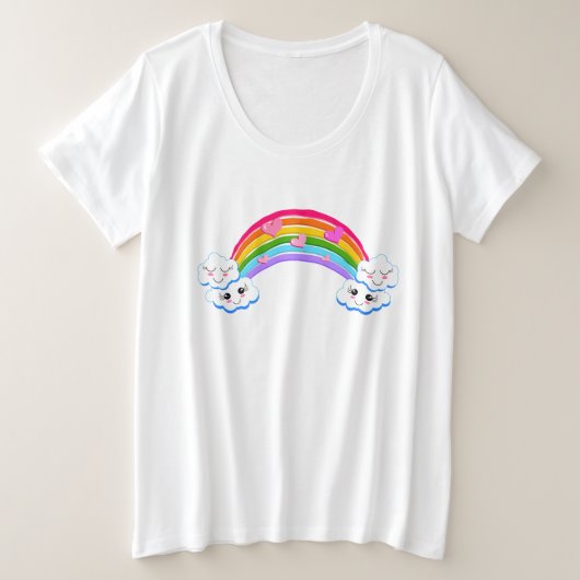 Regenboogwolken, plus-formaat Shirt (Design voorkant)