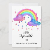 *~* Regenboogwolken Regen druppels Uitnodiging (Voorkant)
