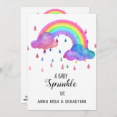 *~* Regenboogwolken Regen druppels Uitnodiging (Voorkant / Achterkant)