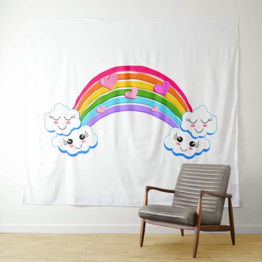 Regenboogwolken Wandkleed (In Situ (horizontaal))