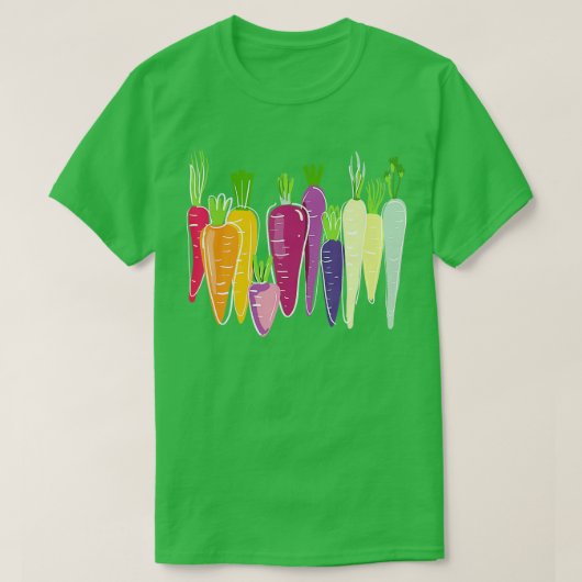 Regenboogwortelen Vegetable Vegan Plant based Orga T-shirt (Design voorkant)