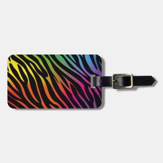 Regenboogzebra bagagelabel (Voorkant horizontaal)
