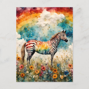 RegenboogZebra Briefkaart