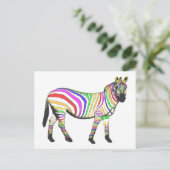 RegenboogZebra Briefkaart (Staand voorkant)