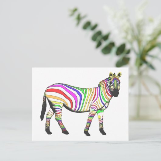 RegenboogZebra Briefkaart (Staand voorkant)