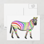 RegenboogZebra Briefkaart (Voorkant / Achterkant)