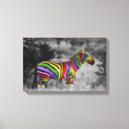 RegenboogZebra Canvas Afdruk (Voorkant)