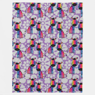RegenboogZebra Fleece Deken