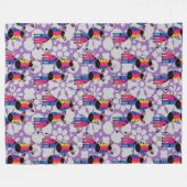 RegenboogZebra Fleece Deken (Voorkant (Horizontaal))