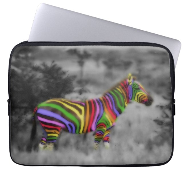 RegenboogZebra Laptop Sleeve (Voorkant)