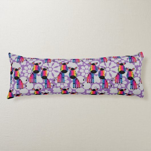 RegenboogZebra Lichaamskussen (Voorkant)