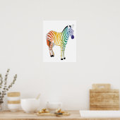regenboogzebra poster (Keuken)