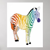 regenboogzebra poster (Voorkant)