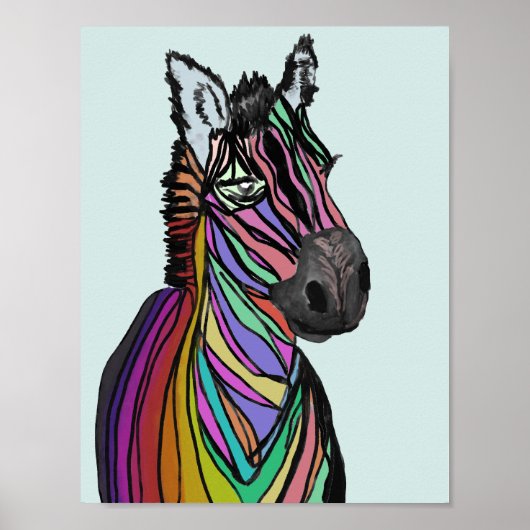regenboogzebra poster (Voorkant)
